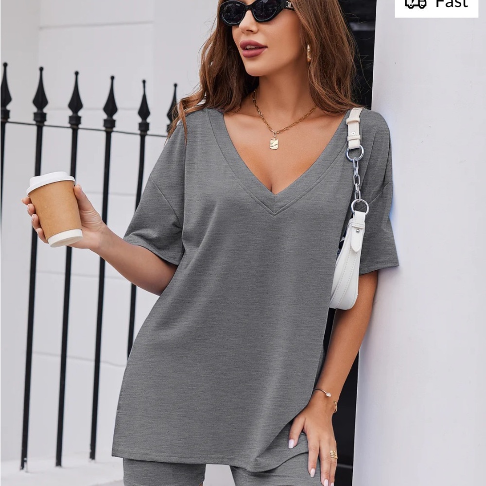 NWT Gray V-Neck Women's lounge set